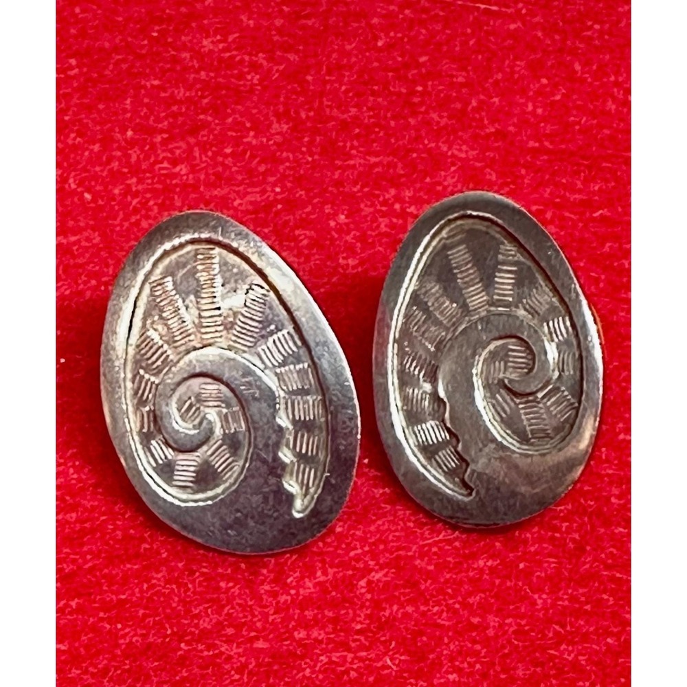 Vintage Sterling Silver 925 Spiral Post Earrings Southwestern Style 6g